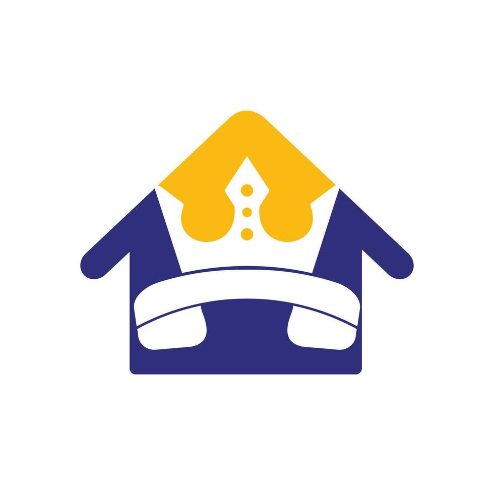 King call vector logo design. Handset and crown icon design.