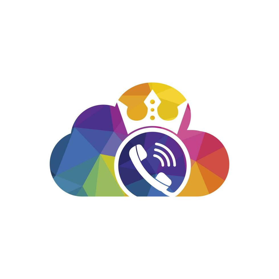 King call vector logo design. Handset and crown icon design.