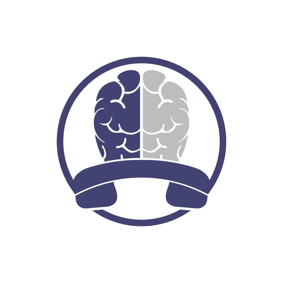 Brain call vector logo design template.