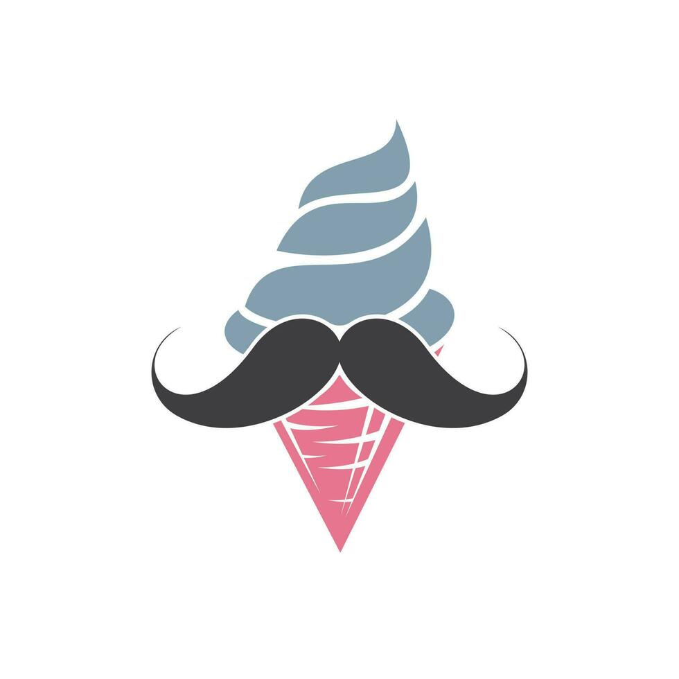 señor hielo crema vector logo diseño. hielo crema con Bigote icono logo diseño.