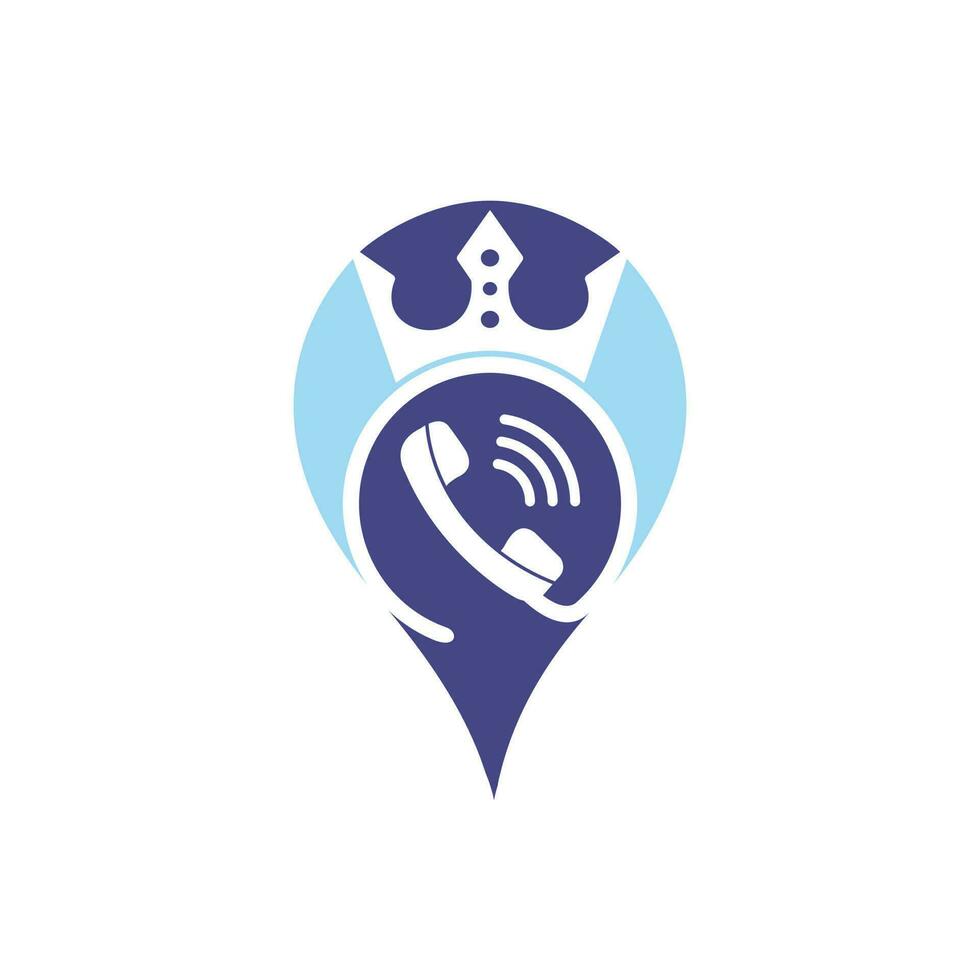 King call vector logo design. Handset and crown icon design.