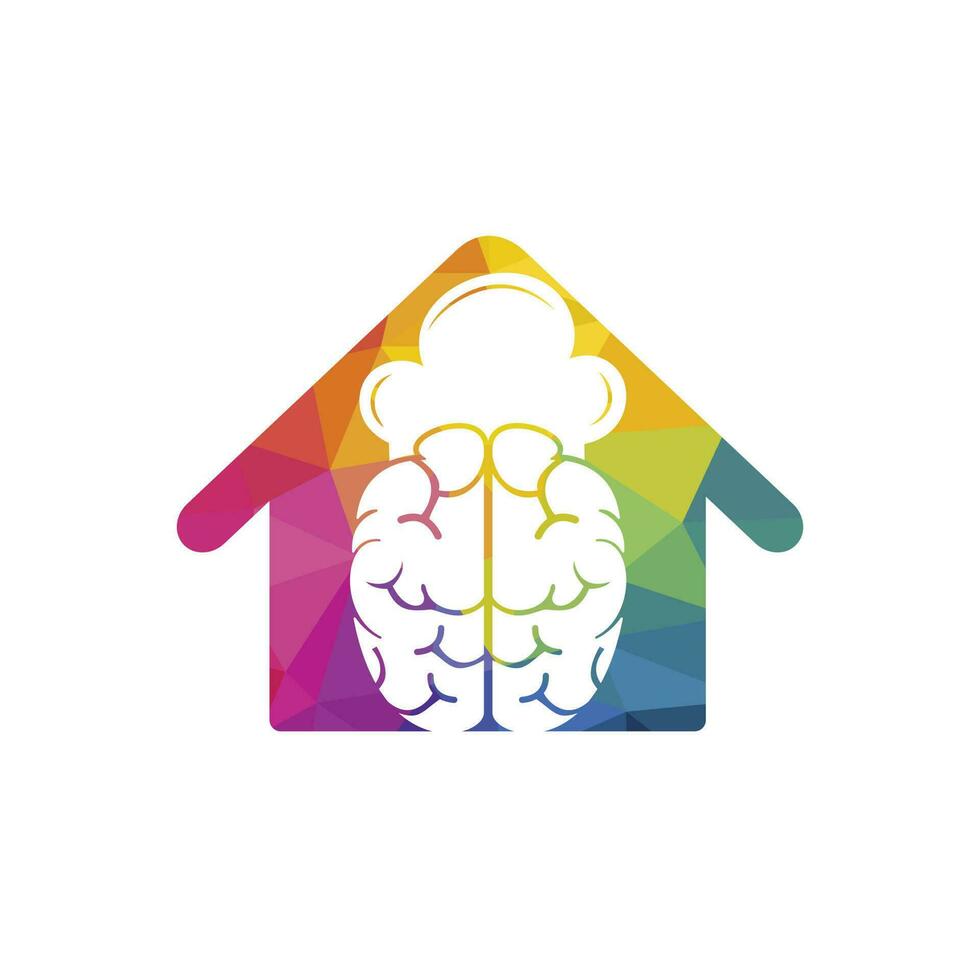 Smart chef vector logo design concept. Brain and chef hat icon.