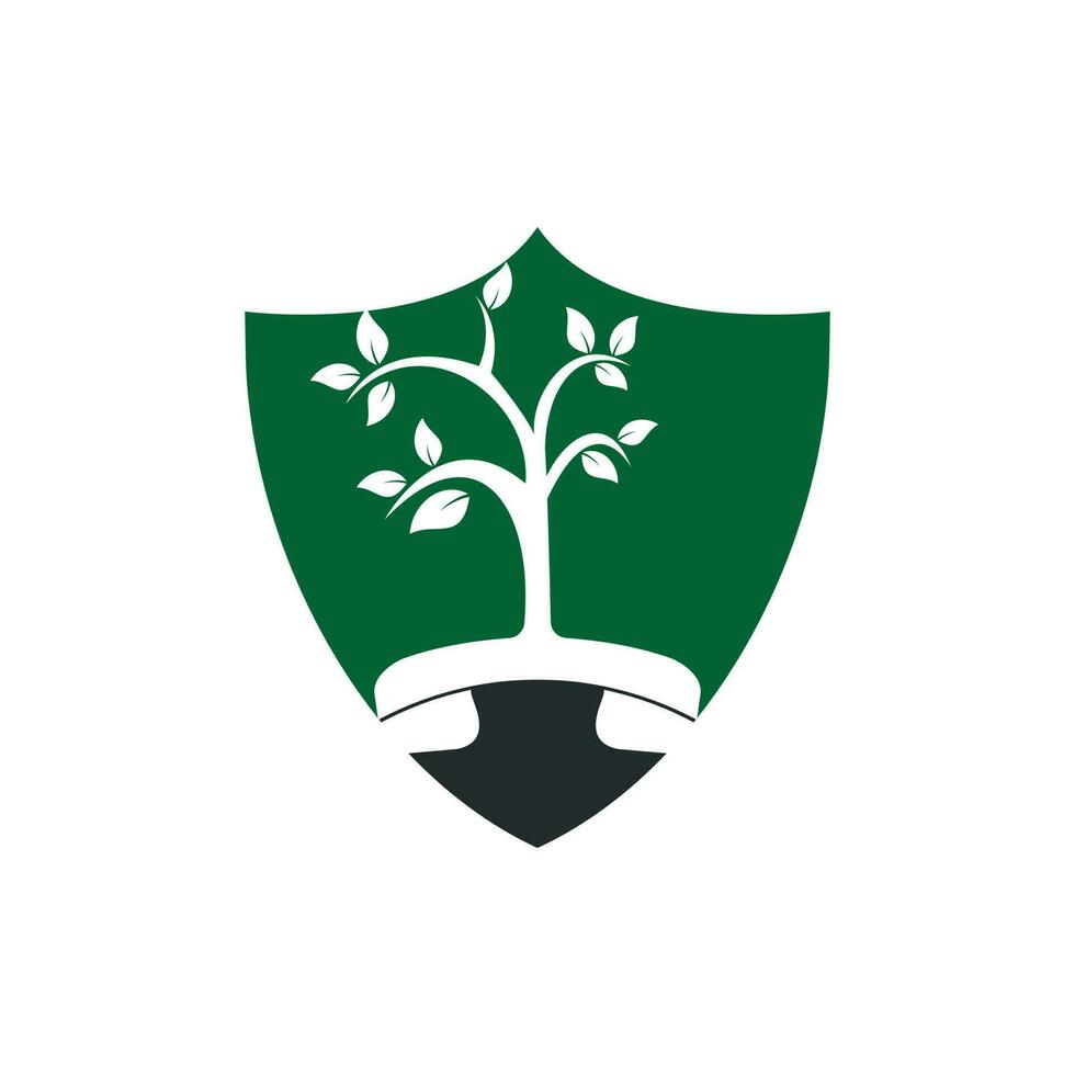 diseño de logotipo de vector de llamada de naturaleza. plantilla de diseño de icono de árbol de auricular.