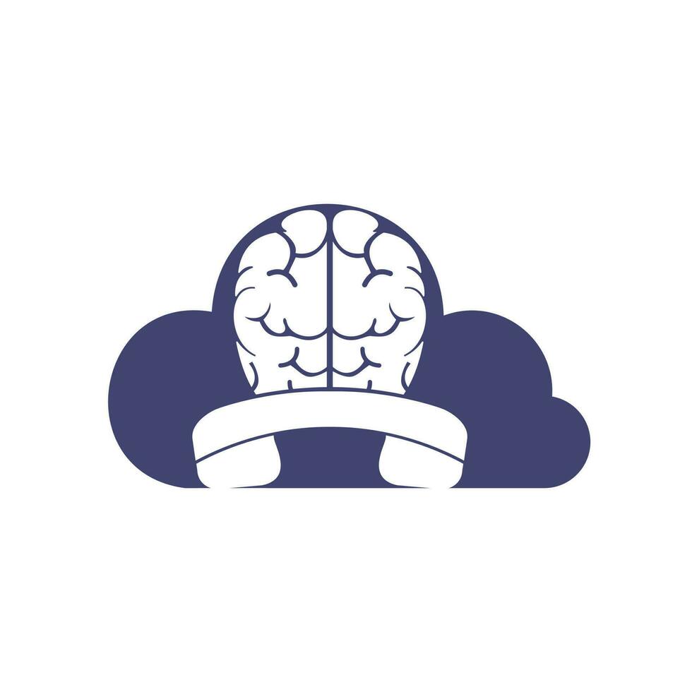 cerebro llamada vector logo diseño modelo.