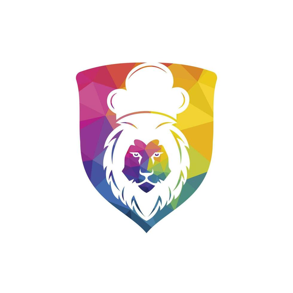plantilla de diseño de logotipo de vector de león de chef. concepto de logotipo de restaurante de comida.