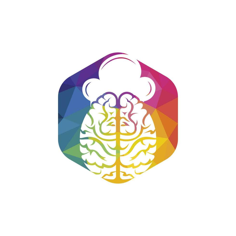 Smart chef vector logo design concept. Brain and chef hat icon.