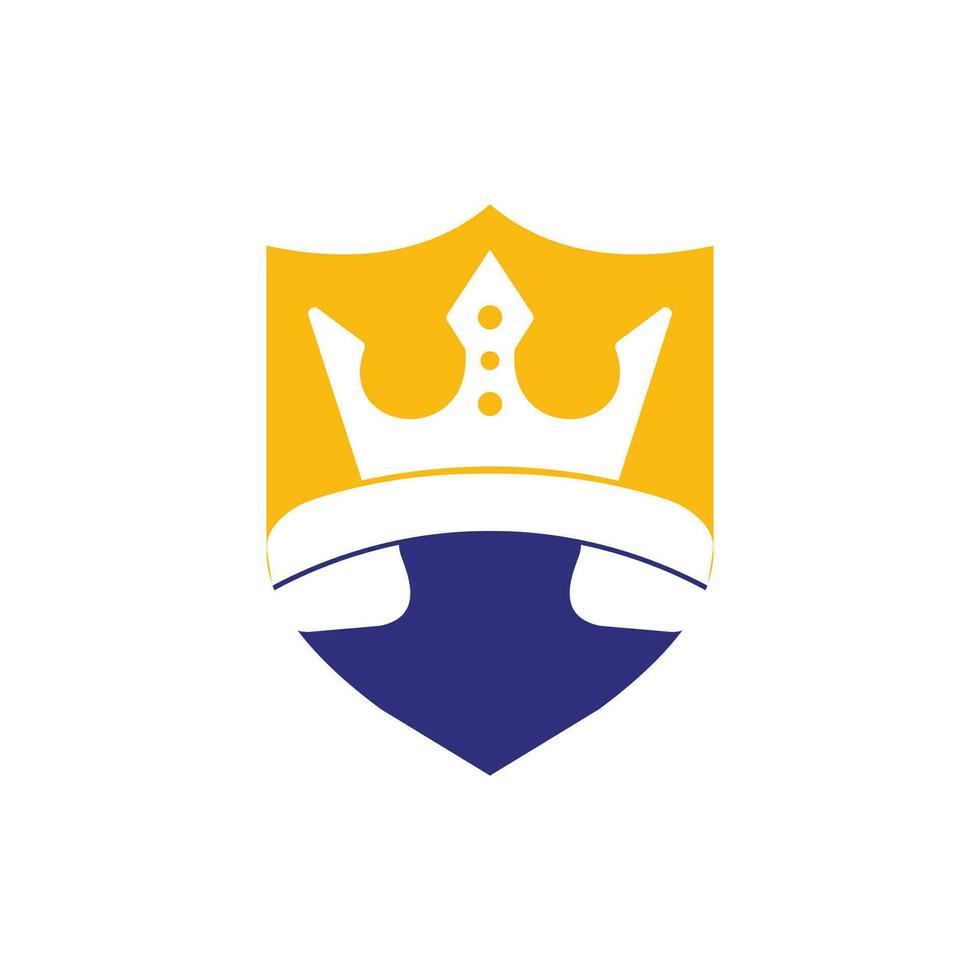 King call vector logo design. Handset and crown icon design.