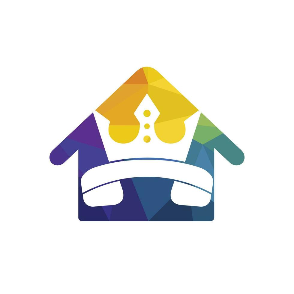 King call vector logo design. Handset and crown icon design.