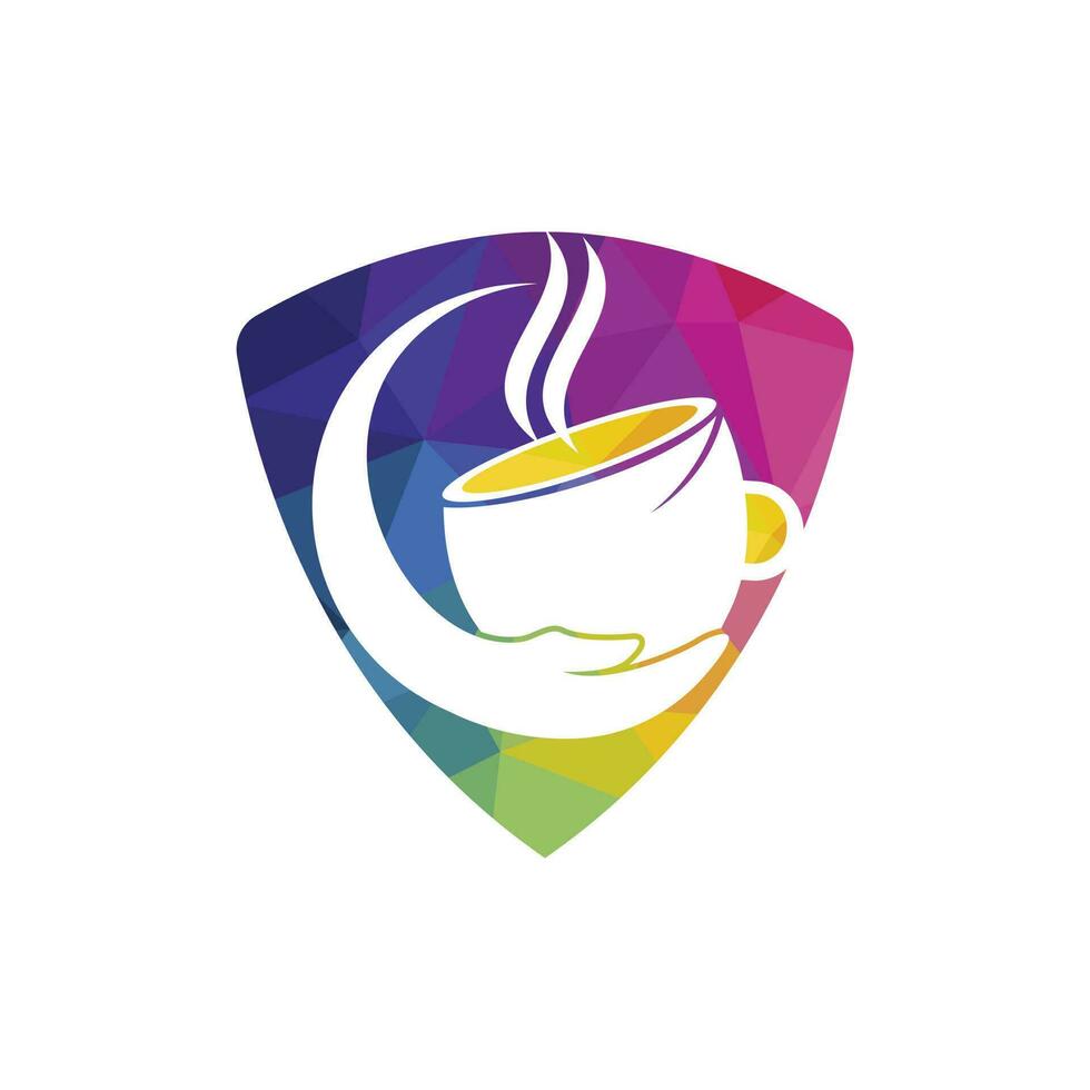Healthy coffee and tea care vector logo design template.