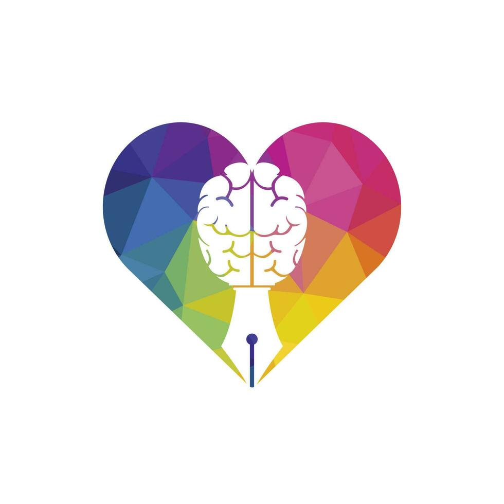 Brain pen vector logo design template. Smart creative education logo concept.