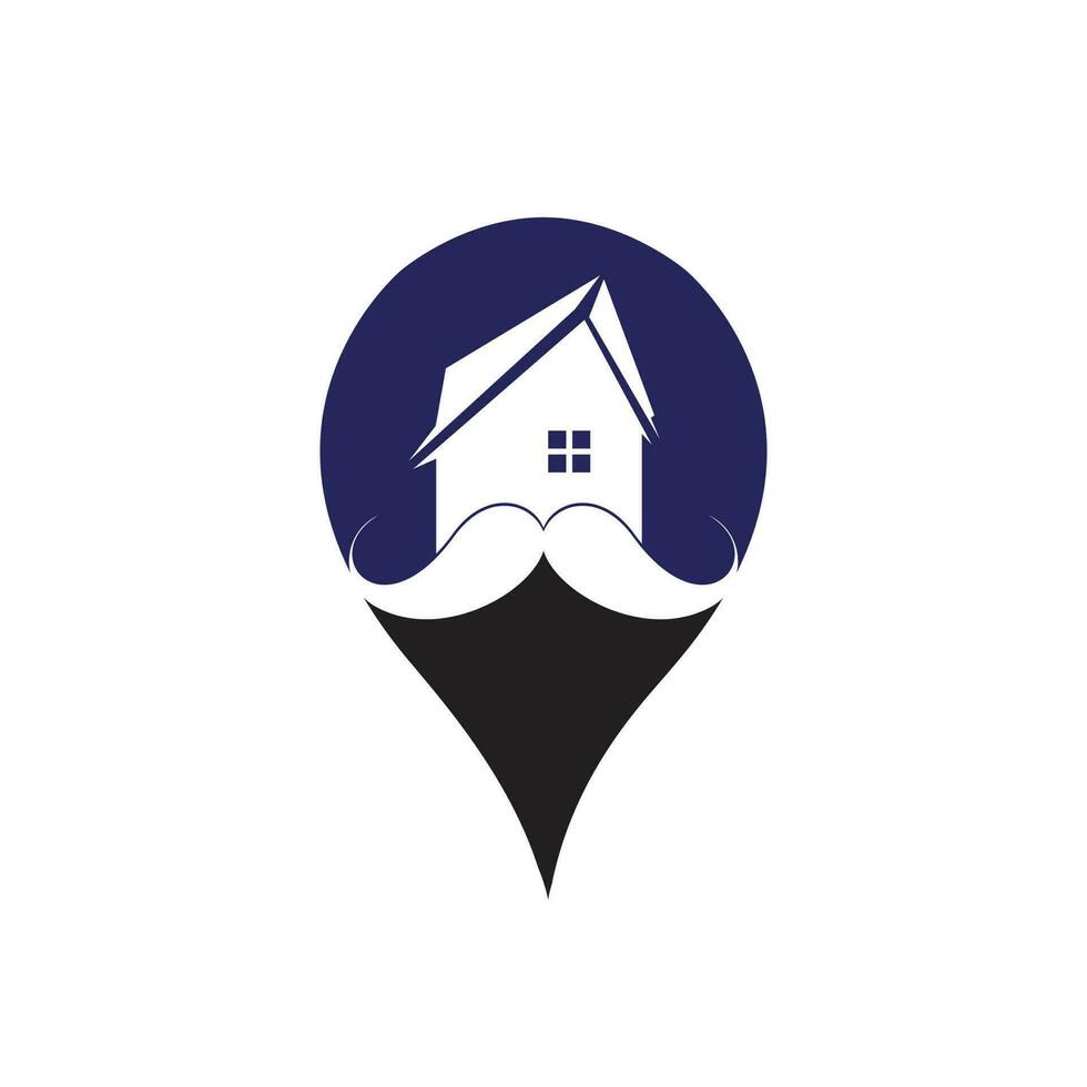Mustache home vector logo design. Strong house logo design concept.