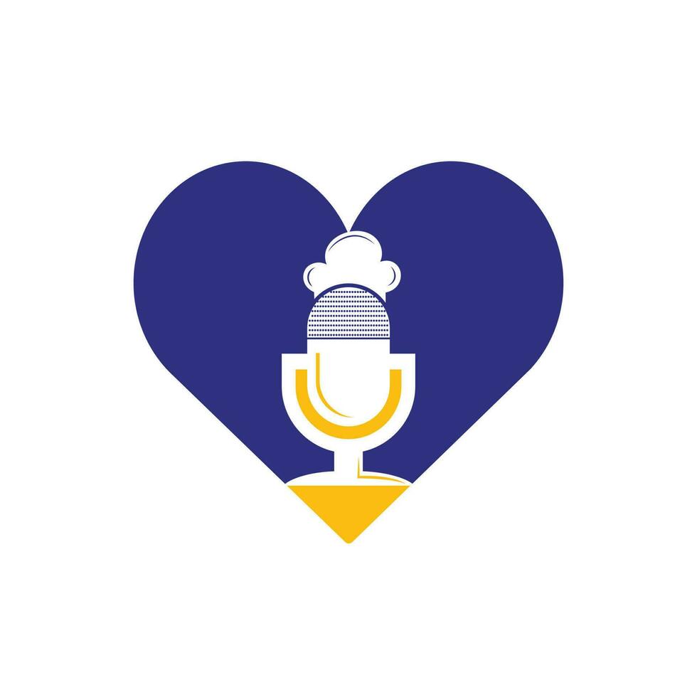Chef podcast vector logo design template.