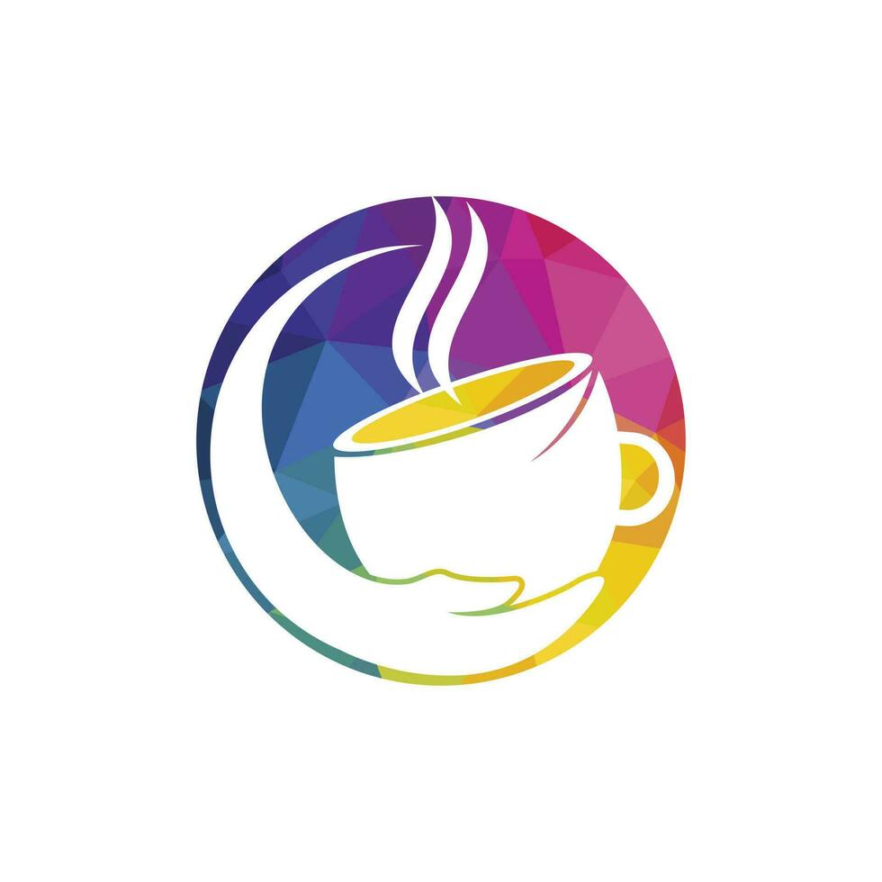 Healthy coffee and tea care vector logo design template.
