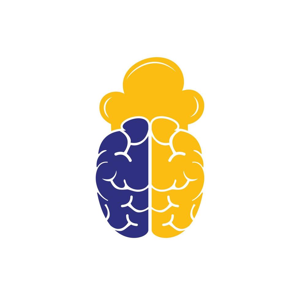 Smart chef vector logo design concept. Brain and chef hat icon.