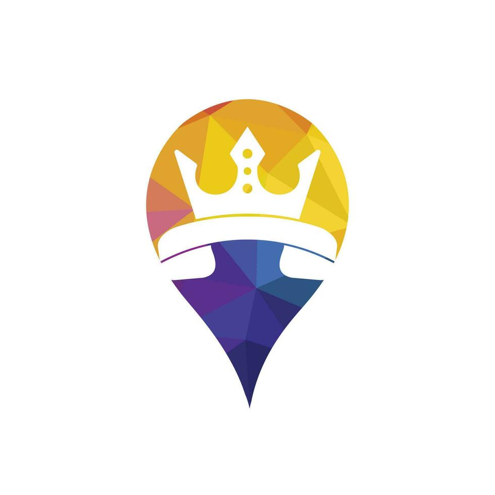 King call vector logo design. Handset and crown icon design.