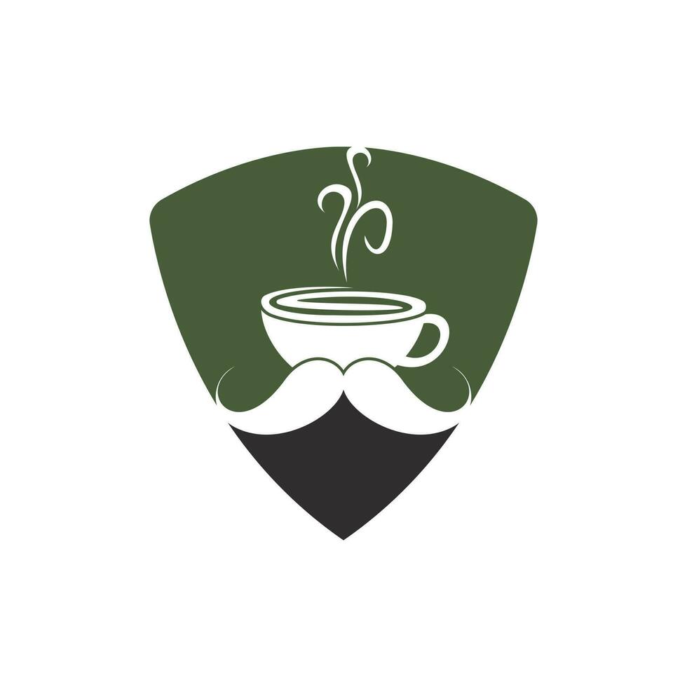 Bigote café vector logo diseño modelo. creativo café tienda logo concepto.