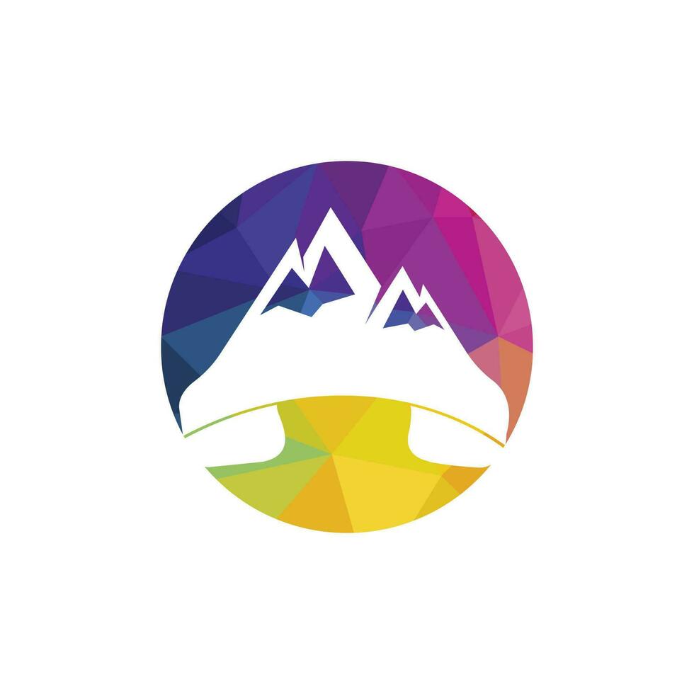 Mountain call vector logo design template. Handset with mountain icon logo design.