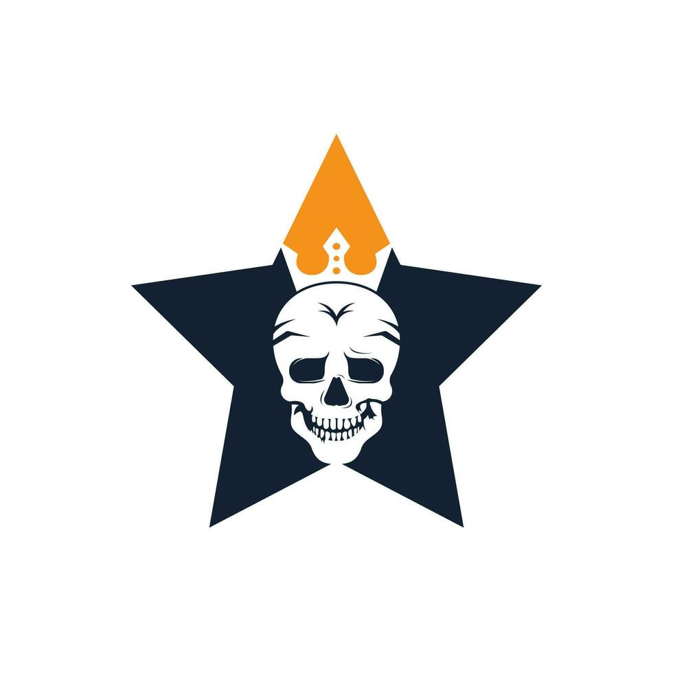 Skull king vector logo design template. Dark king logo design concept.