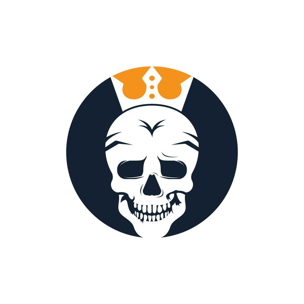 Skull king vector logo design template. Dark king logo design concept.