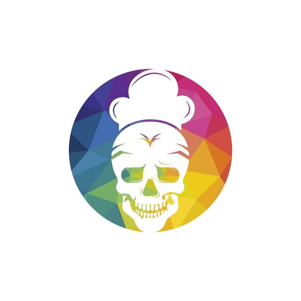 Skull chef vector logo design template. Vector graphics of skull head chef hat combination.