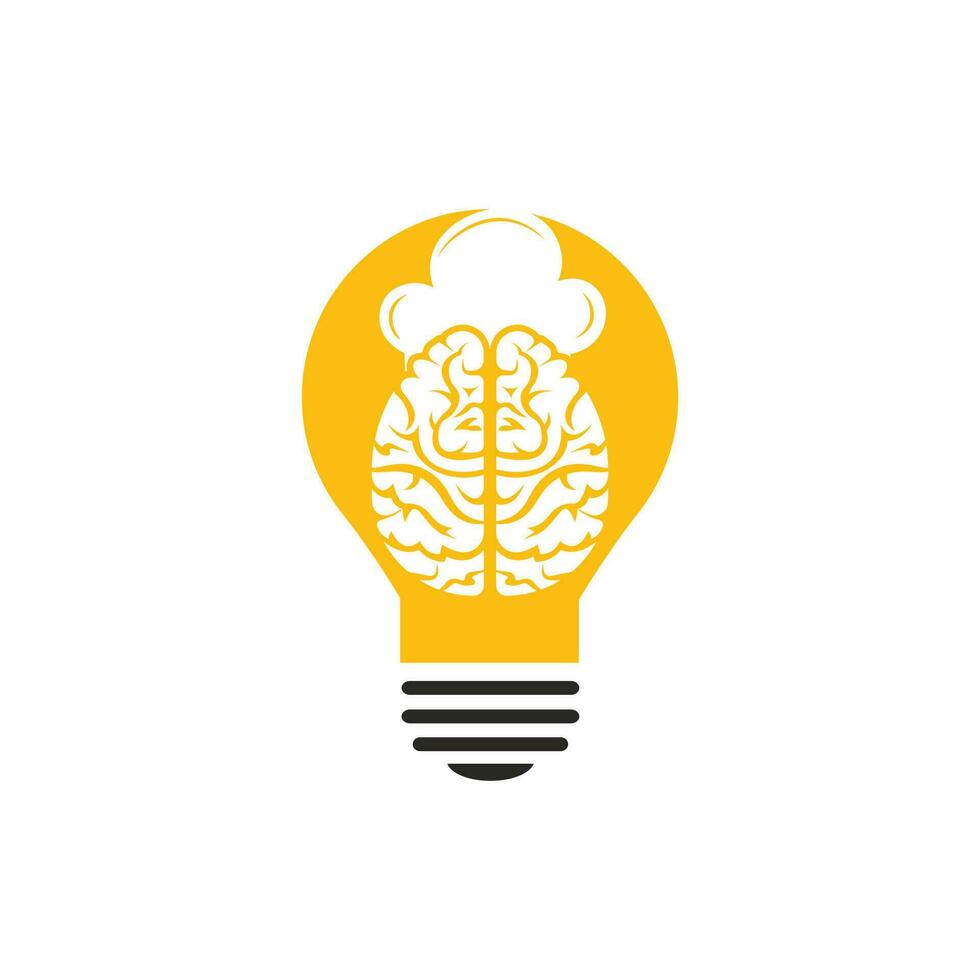 Smart chef vector logo design concept. Brain and chef hat icon.