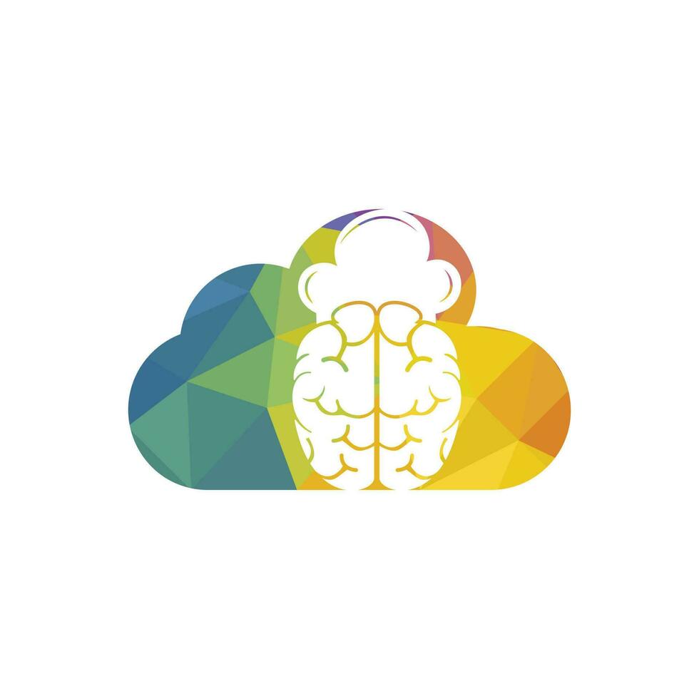 Smart chef vector logo design concept. Brain and chef hat icon.