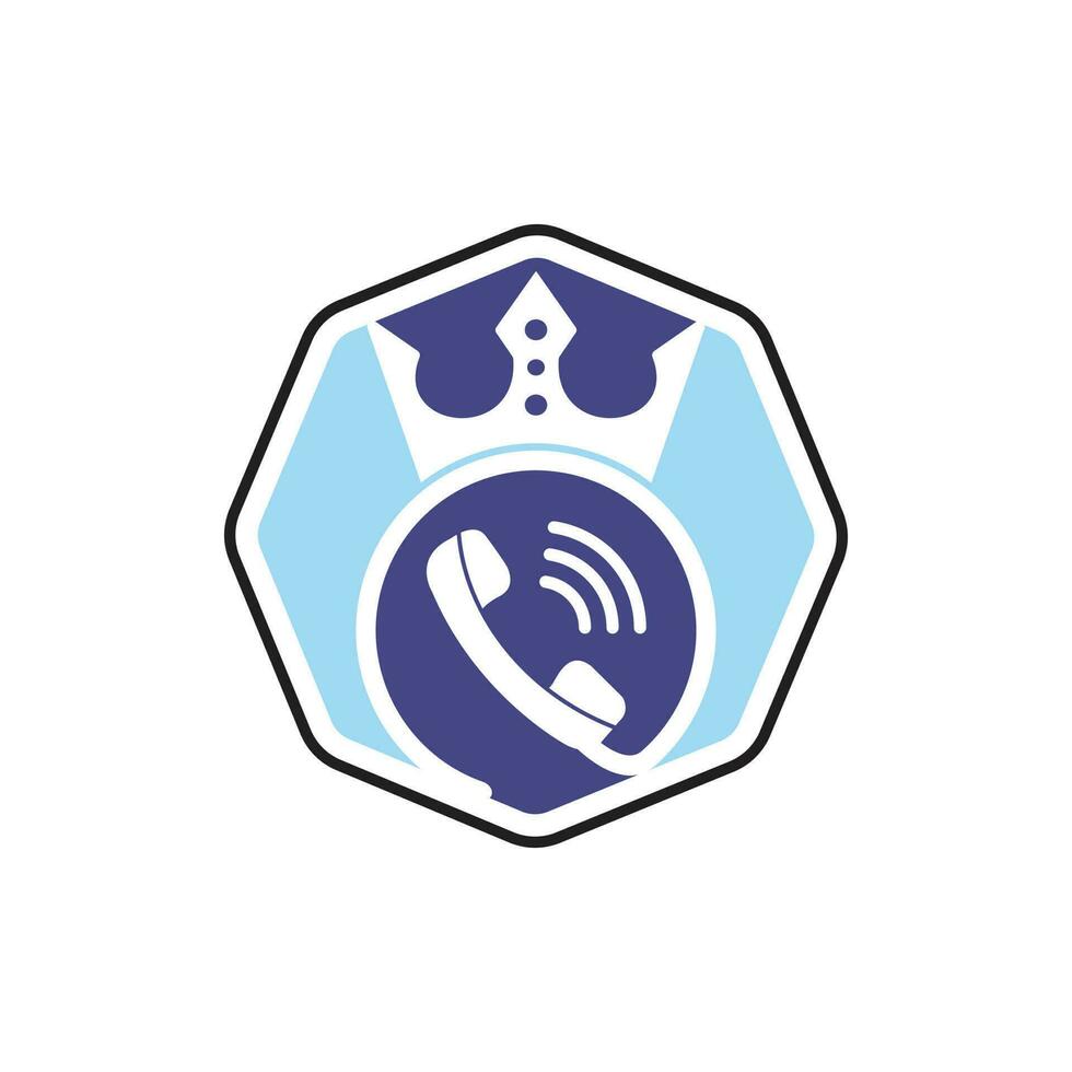 King call vector logo design. Handset and crown icon design.