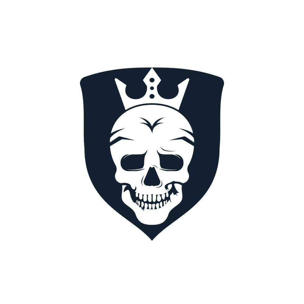 Skull king vector logo design template. Dark king logo design concept.