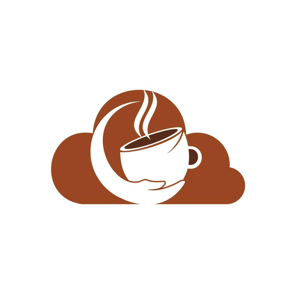 Healthy coffee and tea care vector logo design template.