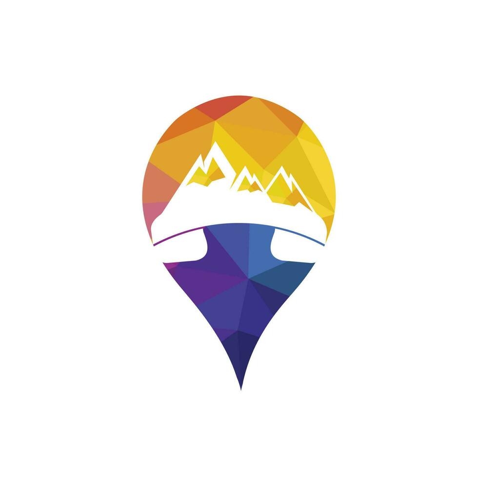 Mountain call vector logo design template. Handset with mountain icon logo design.
