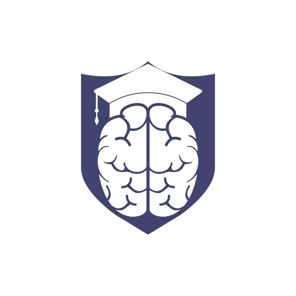 diseño de iconos de cerebro y gorra de graduación. diseño de logotipo educativo e institucional. vector