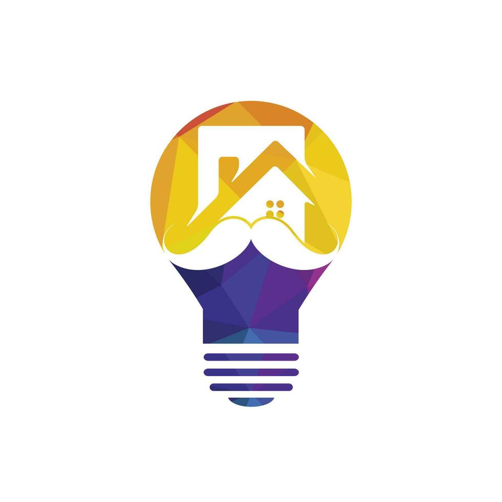 Mustache home vector logo design. Strong house logo design concept.