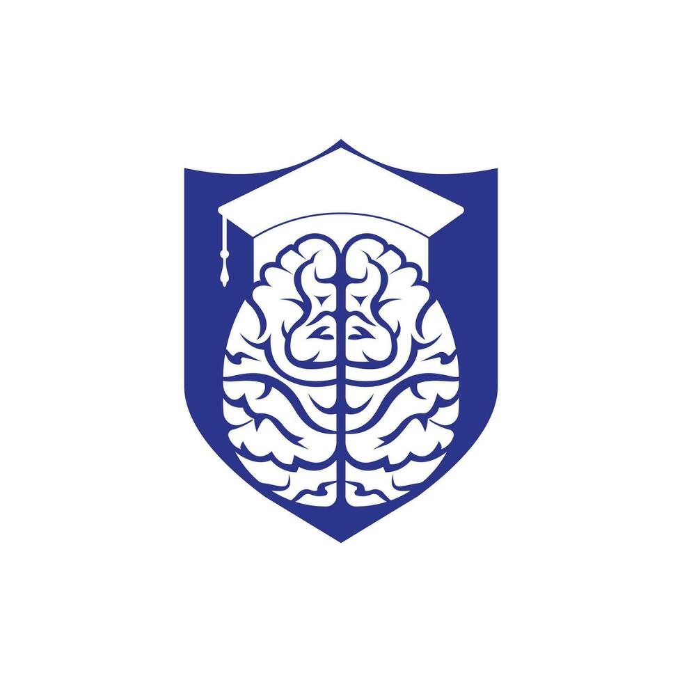 diseño de iconos de cerebro y gorra de graduación. diseño de logotipo educativo e institucional. vector