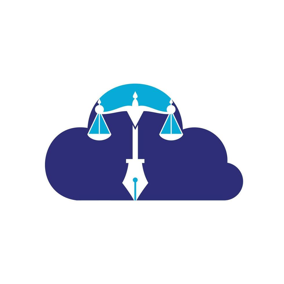 Law logo vector with judicial balance symbolic of justice scale in a