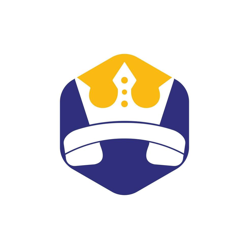 King call vector logo design. Handset and crown icon design.