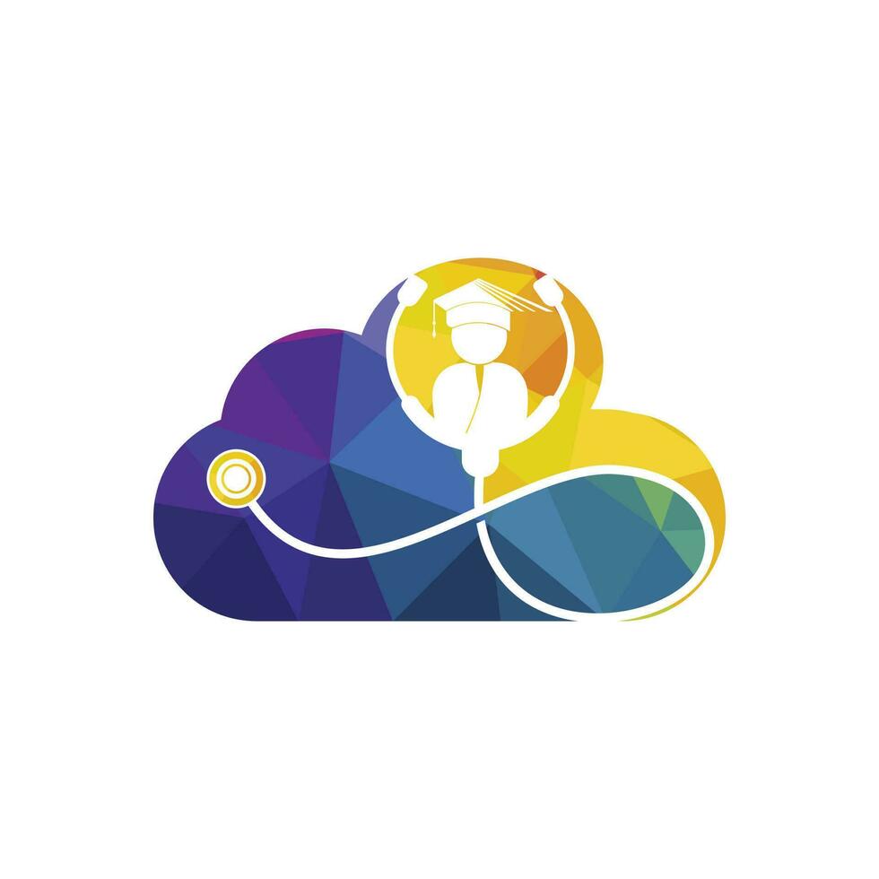 Medical School vector logo design. Medical student icon vector.