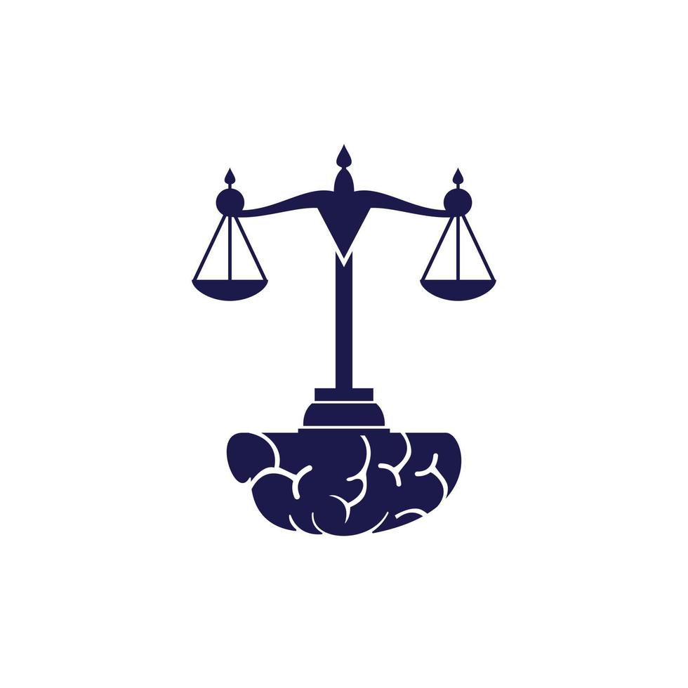 Brain law vector logo design. Smart law firm logo concept.