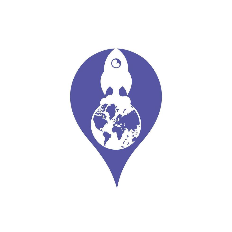 Globe rocket vector logo design template. Fast connect logo concept.