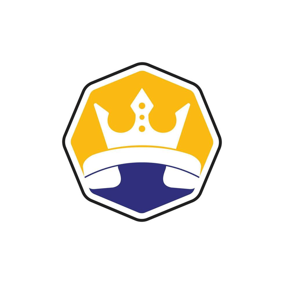 King call vector logo design. Handset and crown icon design.