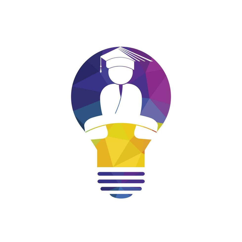 Student Call vector logo design template. Students and handset with lightbulb icon logo.