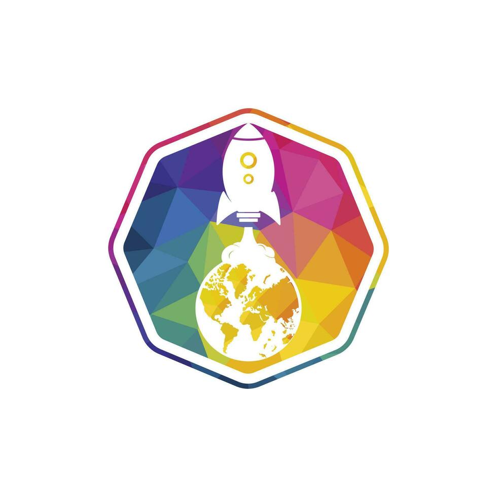 Globe rocket vector logo design template. Fast connect logo concept.