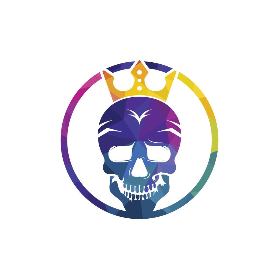 Skull king vector logo design template. Dark king logo design concept.