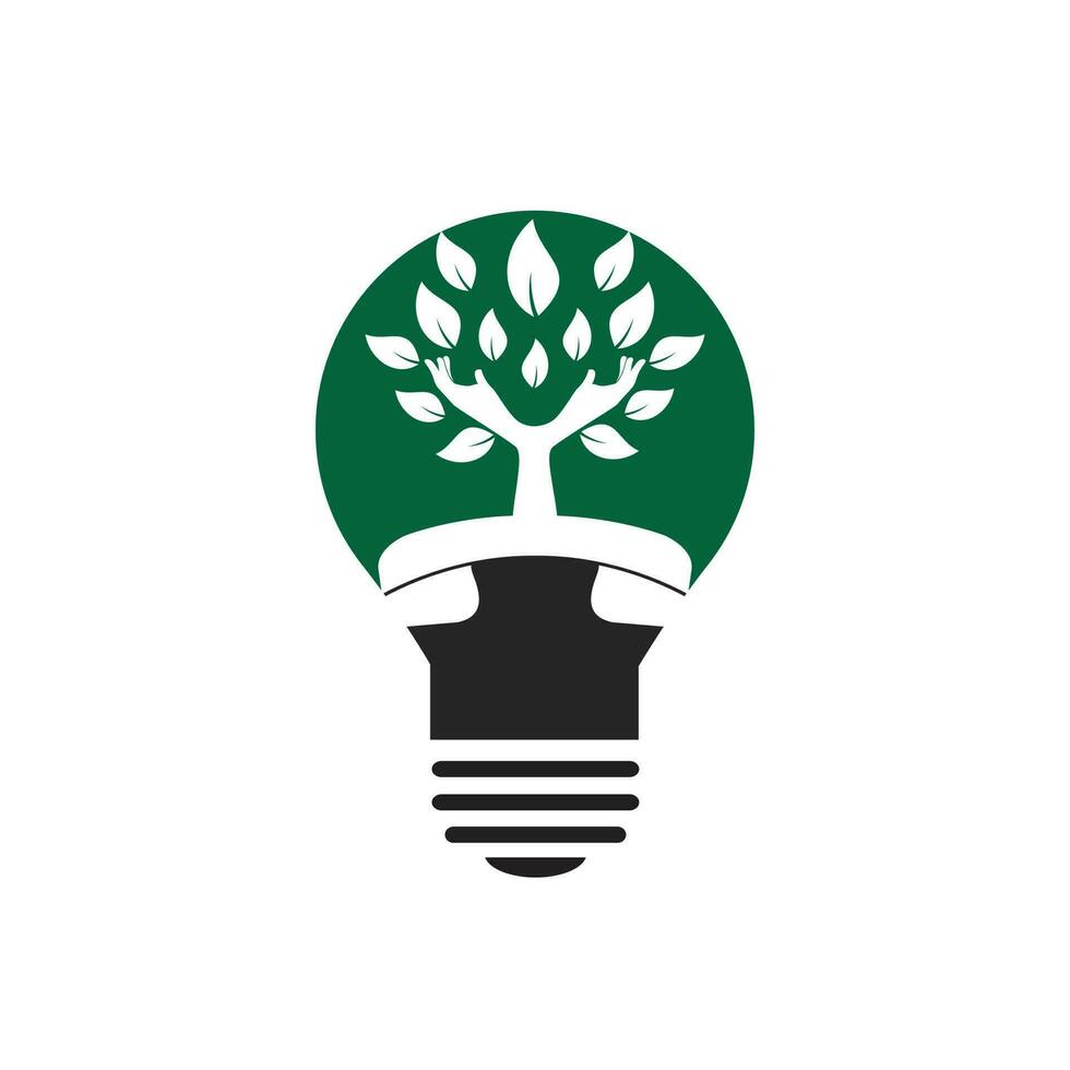 diseño de logotipo de vector de llamada de naturaleza. plantilla de diseño de icono de árbol de mano y auricular.