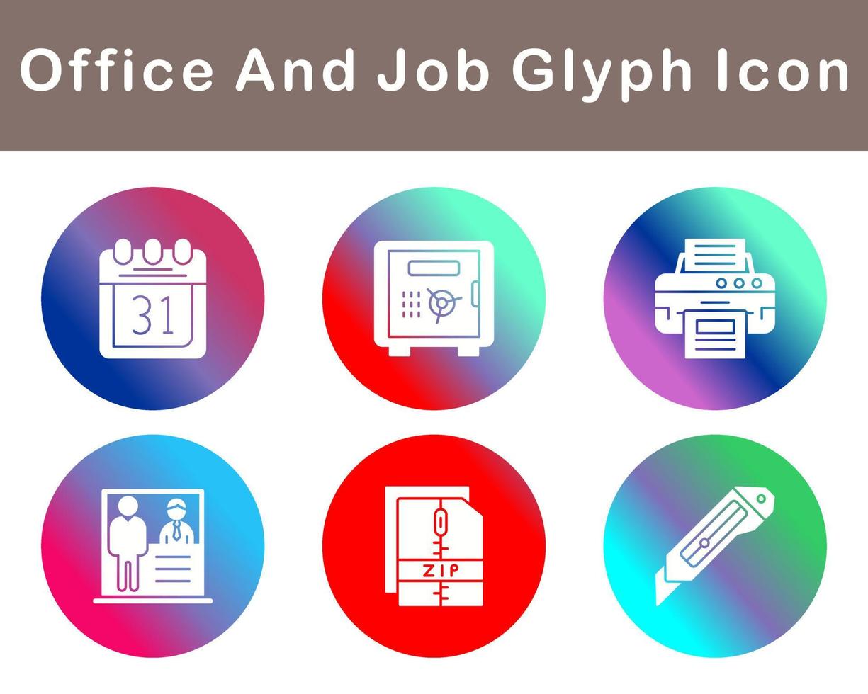 Work Office And Job Vector Icon Set