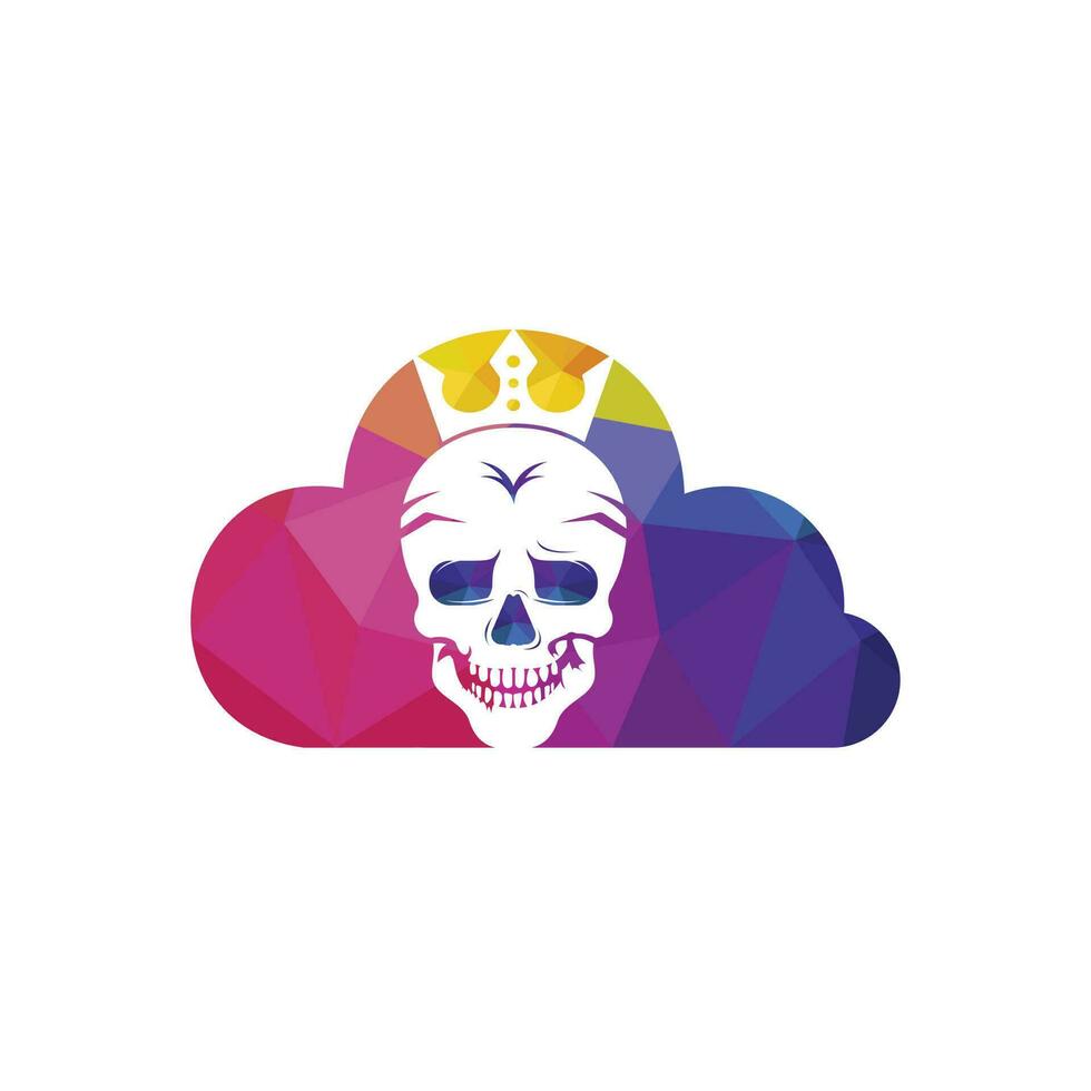 Skull king vector logo design template. Dark king logo design concept.