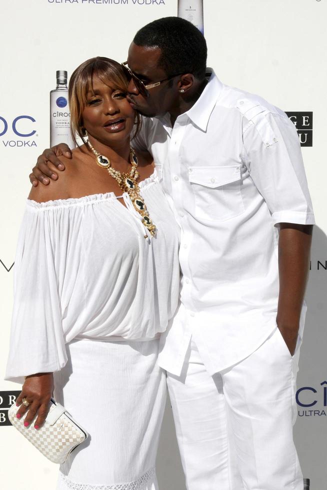 Sean Combs mother Janice Combs arriving at the White Party hosted by