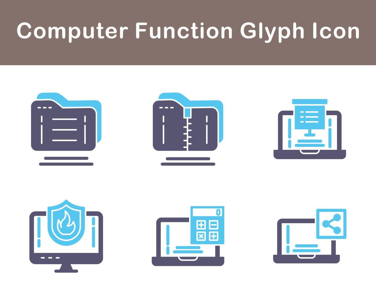Computer Function Vector Icon Set