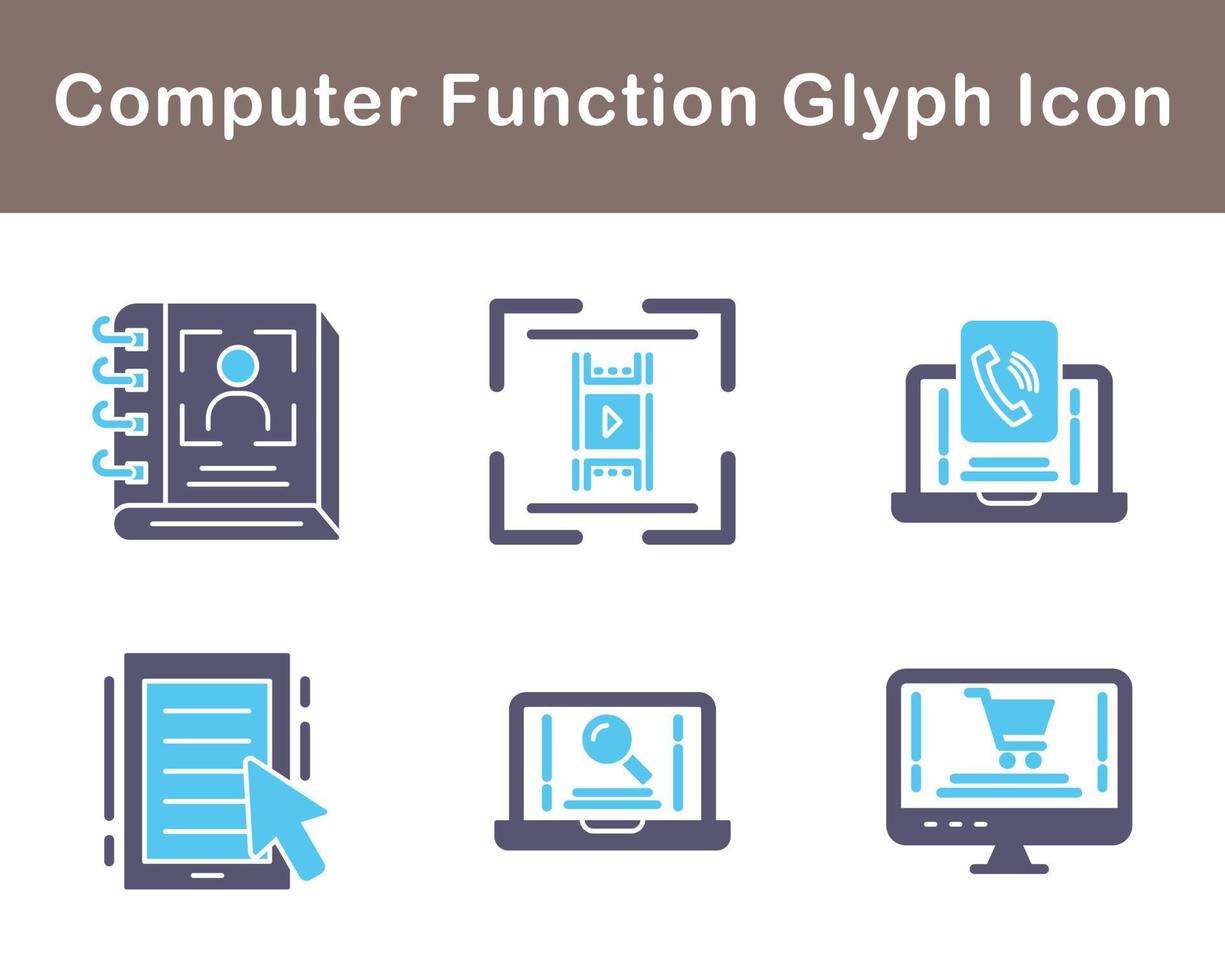 Computer Function Vector Icon Set