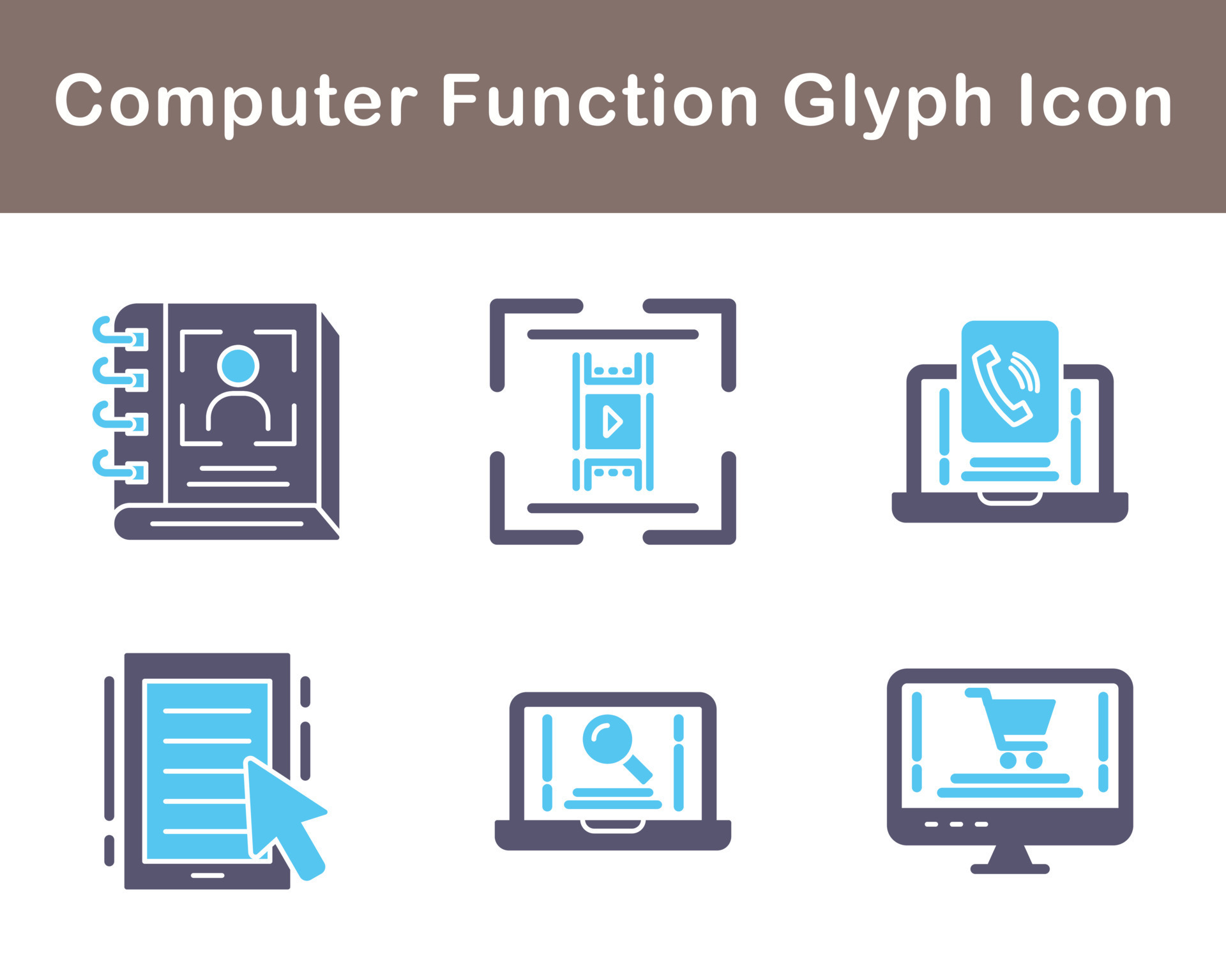 Computer Function Vector Icon Set 21402167 Vector Art at Vecteezy