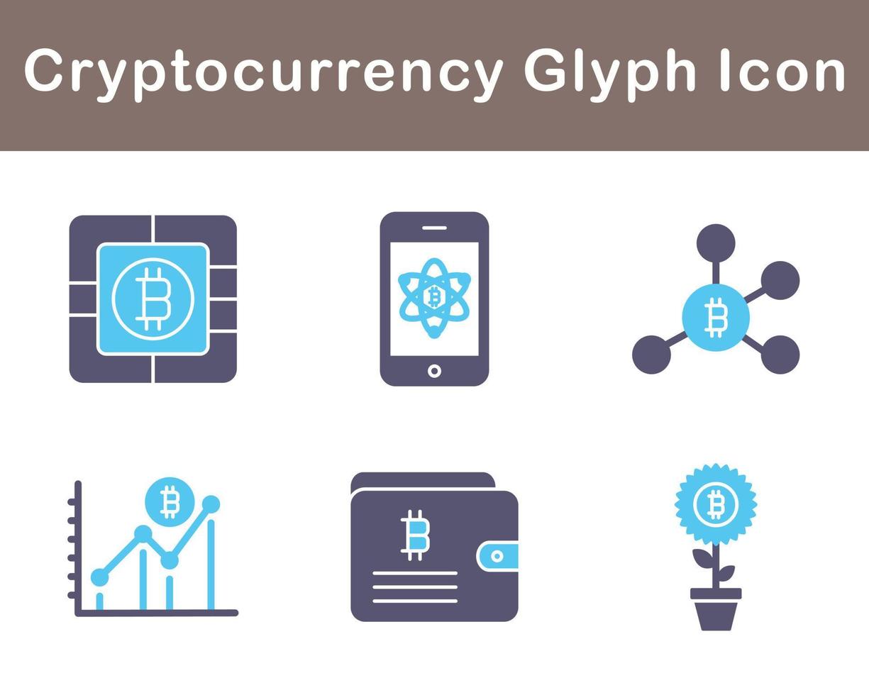 bitcoin y criptomoneda vector icono conjunto